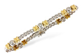 A045-92598: BRACELET WG LINKS & YG BARS .45 TW