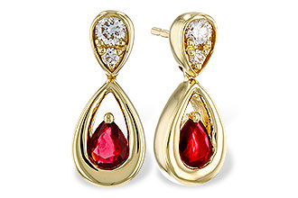 A320-48952: EARRINGS .40 RUBY .52 TGW (4x3 RUBY)