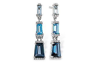A320-49852: EARRINGS 2.55 BLUE TOPAZ 2.62 TGW