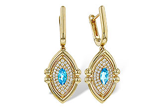 A321-37143: EARRINGS .50 TW BLUE TOPAZ .78 TGW (6x3MM BT)