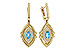 A321-37143: EARRINGS .50 TW BLUE TOPAZ .78 TGW (6x3MM BT)