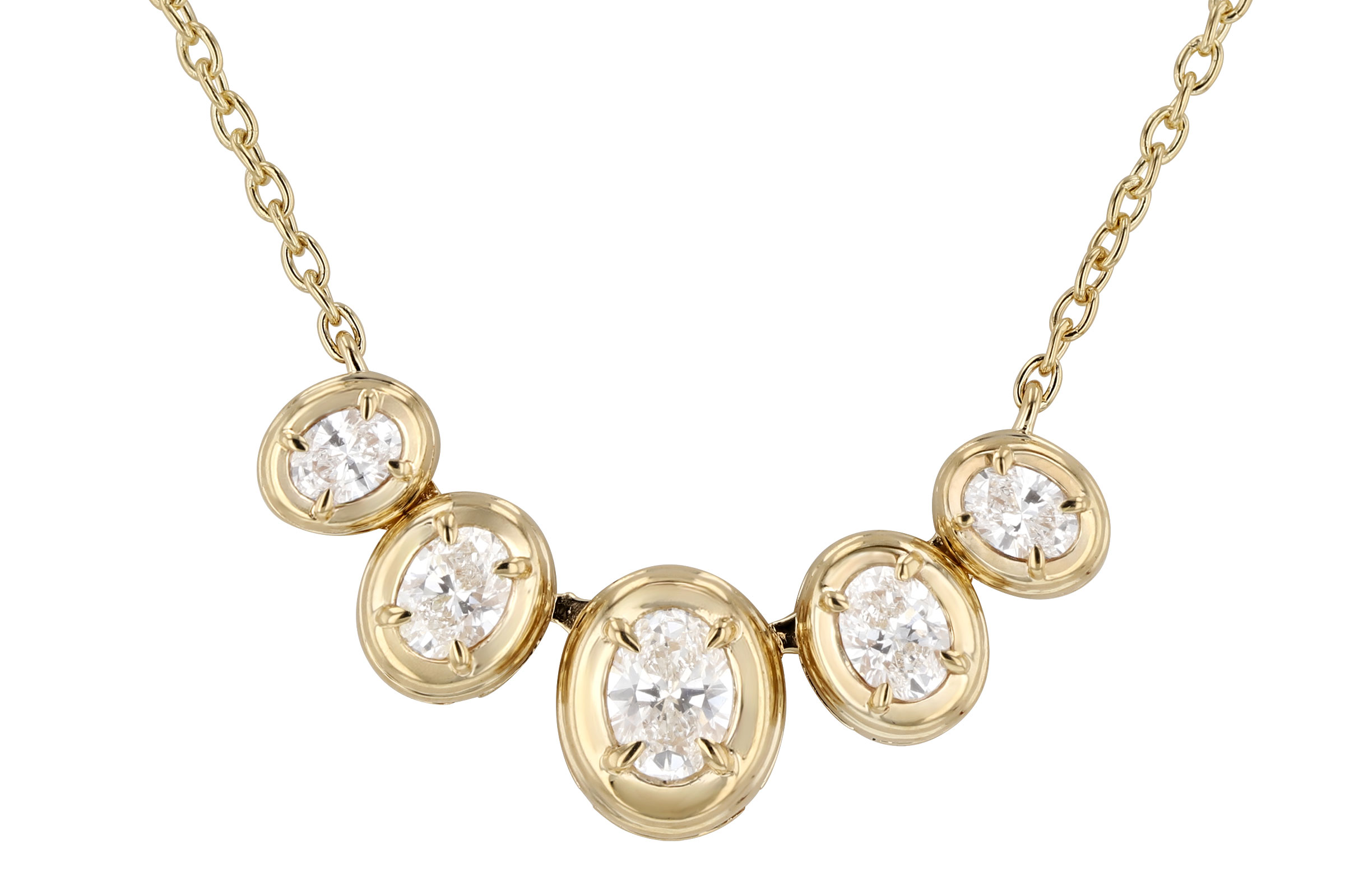 A321-38998: NECKLACE .85 TW OVAL CUT DIA (18")