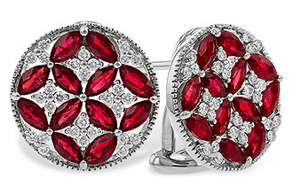 B320-47179: EARRINGS 2.07 TW RUBY 2.37 TGW