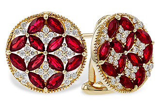 B320-47179: EARRINGS 2.07 TW RUBY 2.37 TGW
