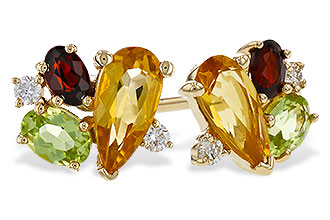 B320-48943: EARRINGS .66 SEMI PREC (CIT,PER,GAR) .70 TGW