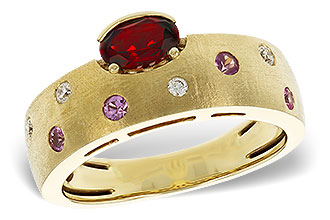 B320-52616: LDS RG .58 MULTI CLR (GAR & PINK SAPP) .66 TGW