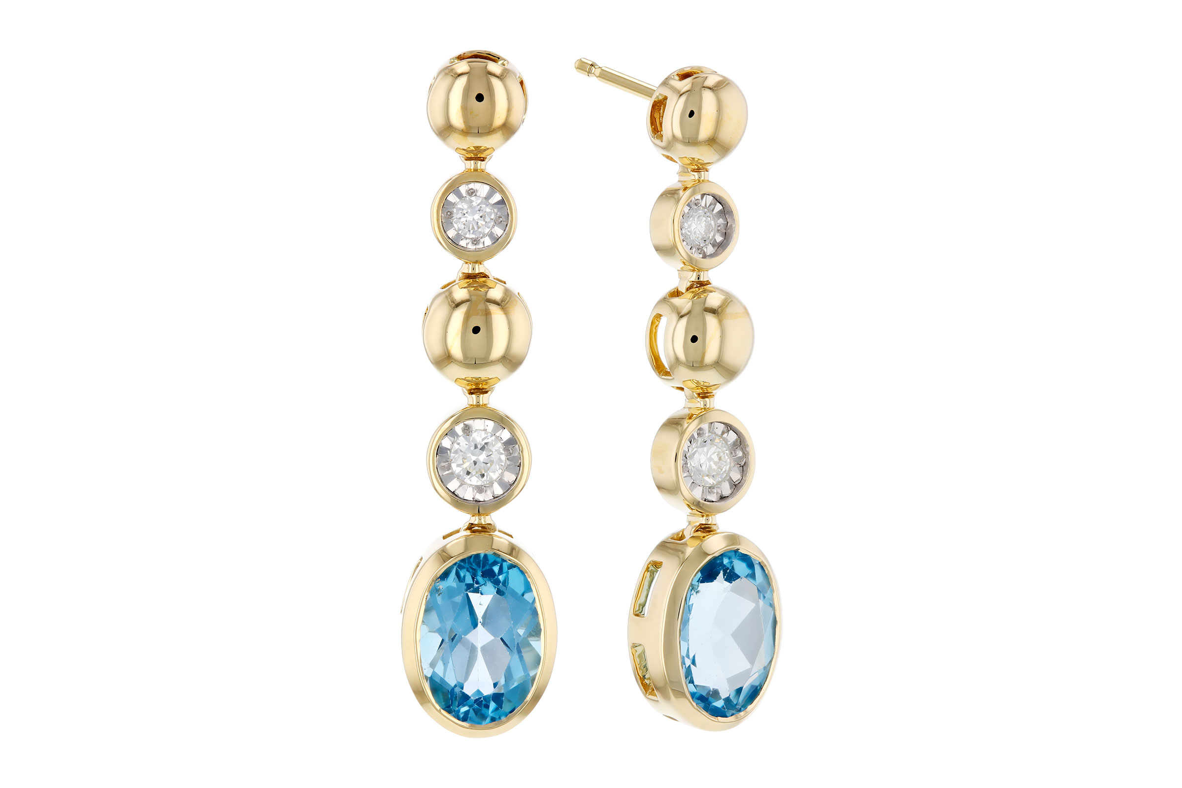 B321-38070: EARRINGS 1.66 TW BLUE TOPAZ 1.76 TGW