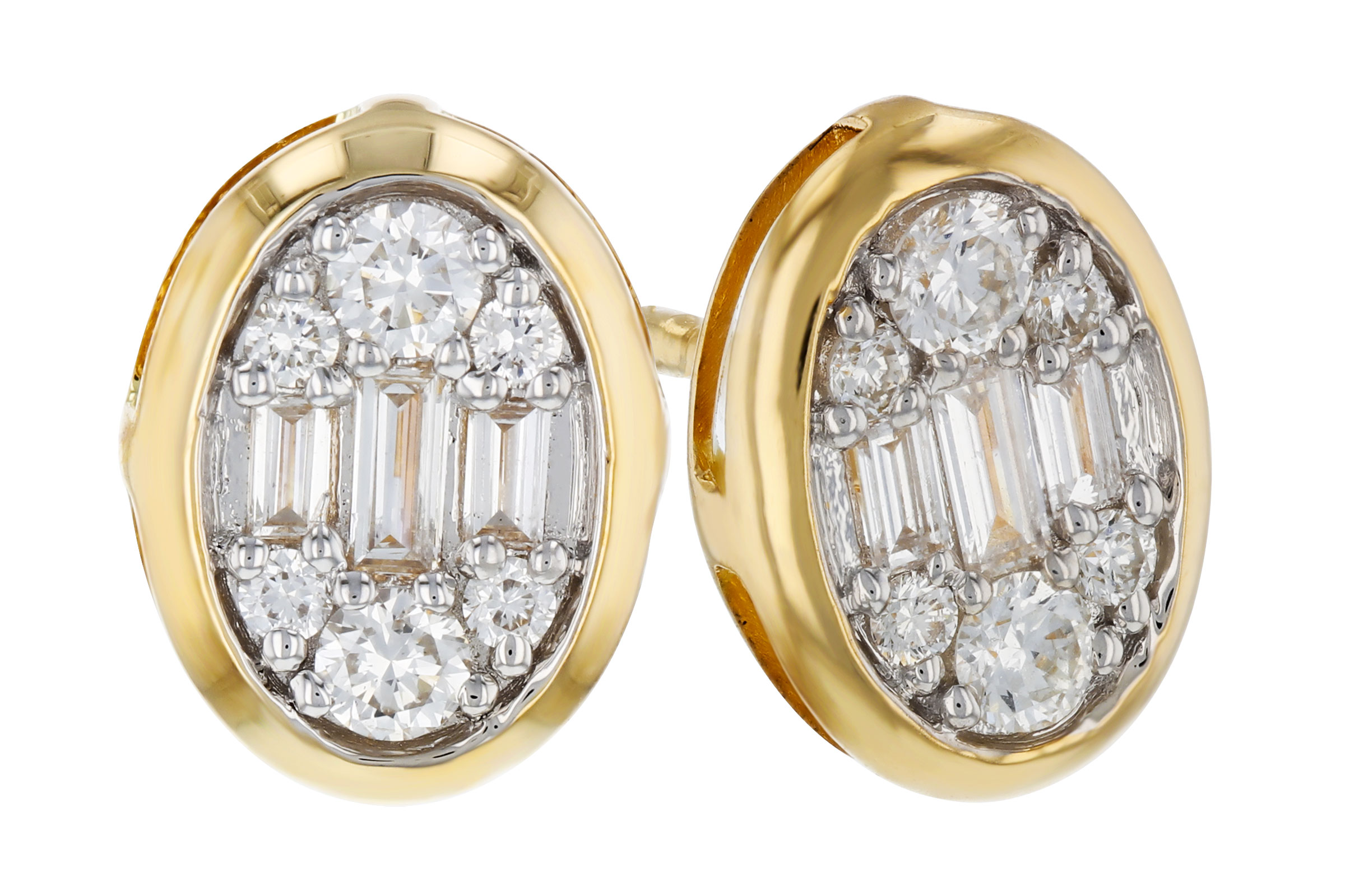 B321-38979: EARRINGS .08 TW BAGUETTE .24 TW