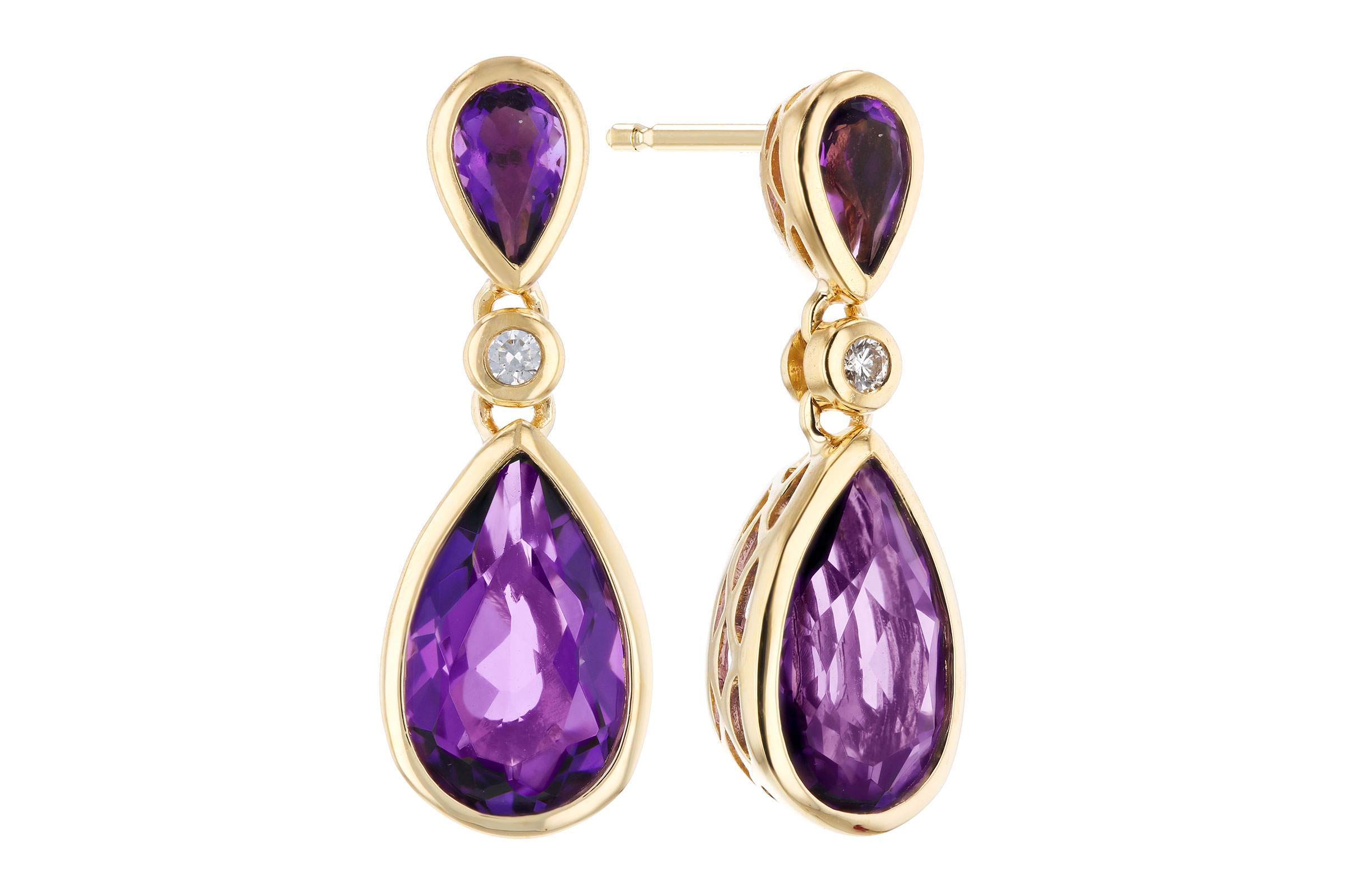 B321-39825: EARRINGS 2.80 TW AMETHYST 2.84 TGW