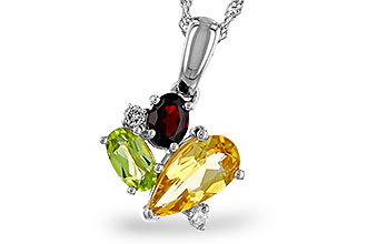 C320-48943: NECKLACE .79 SEMI PREC (CIT,PER,GAR) .82 TGW