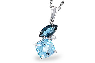 C320-49825: NECKLACE 2.37 TW BLUE TOPAZ 2.40 TGW