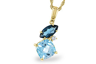 C320-49825: NECKLACE 2.37 TW BLUE TOPAZ 2.40 TGW