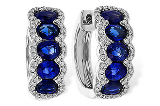 C320-53461: EARRINGS 2.32 TW SAPPHIRE 2.57 TGW
