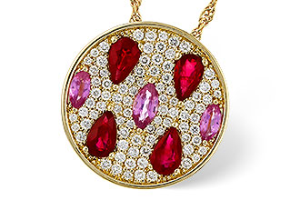 C320-54379: NECK 1.42 TW PRECIOUS (RUBY & PINK SAPP) 1.82 TGW