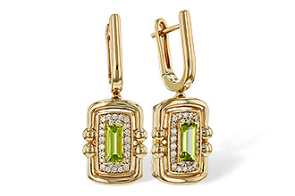 C321-37143: EARRINGS .71 TW PERIDOT .88 TGW (6x3MM PER)