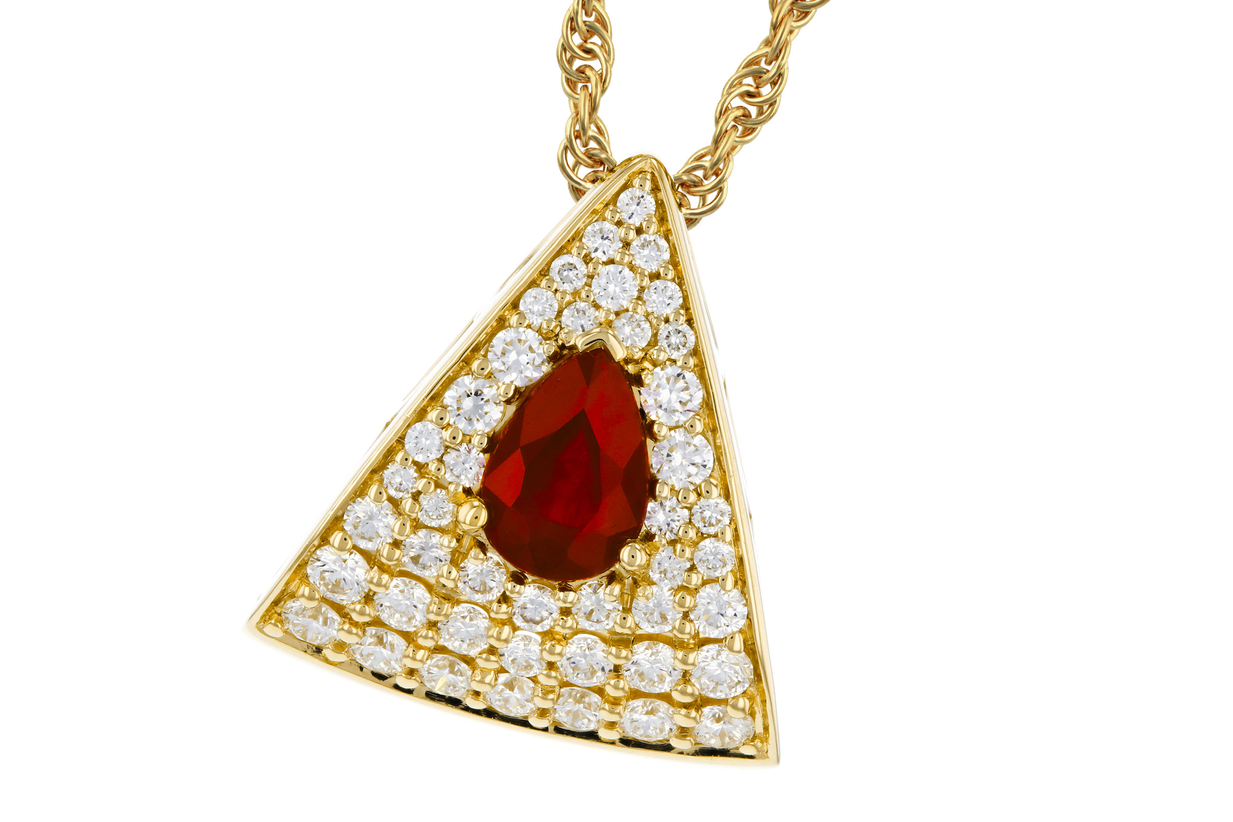 C321-38988: NECKLACE .46 RUBY .80 TGW (6x4MM RU)