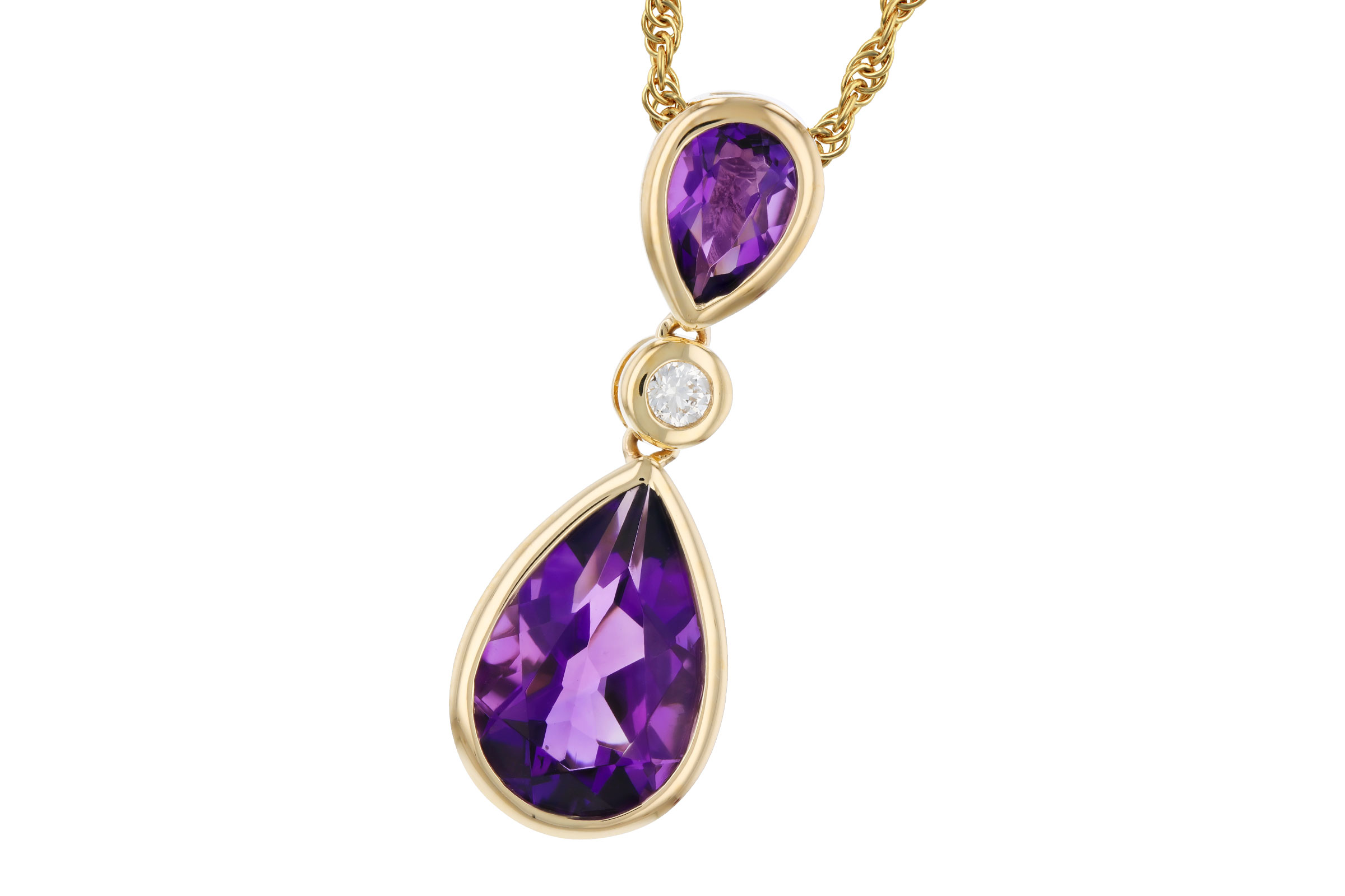 C321-39825: NECKLACE 1.92 TW AMETHYST 1.96 TGW