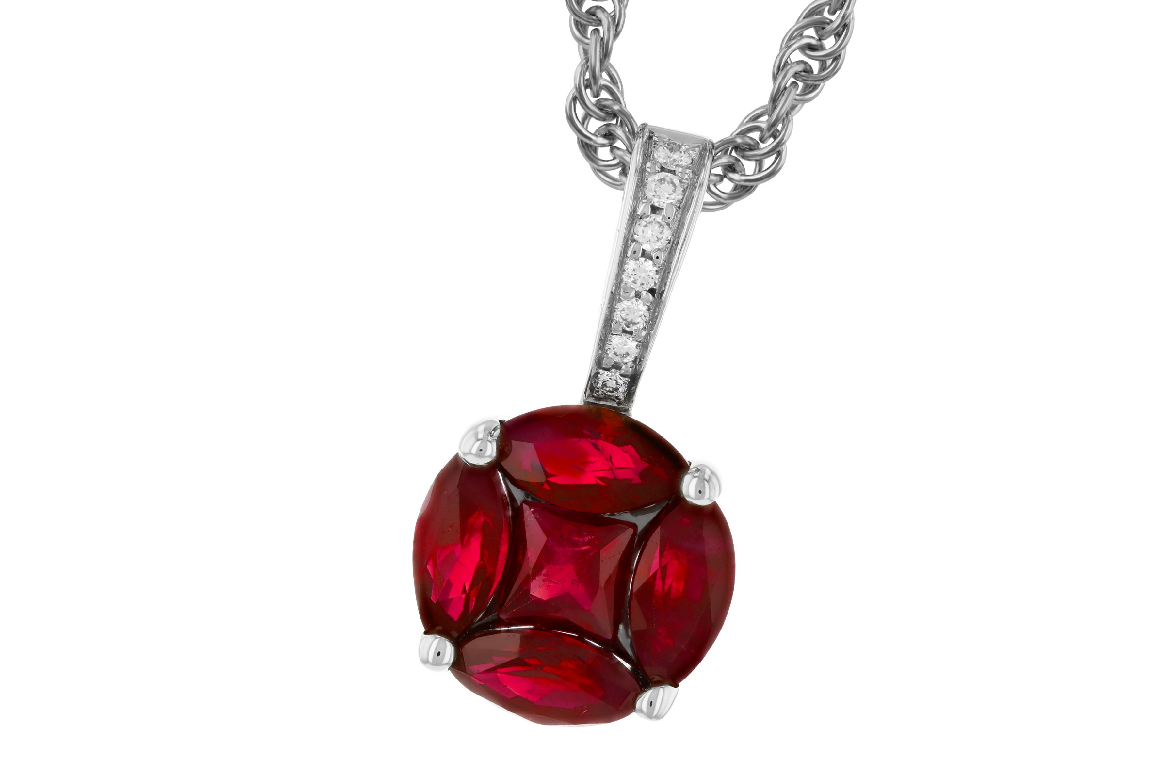 D321-37170: NECKLACE .80 RUBY .82 TW