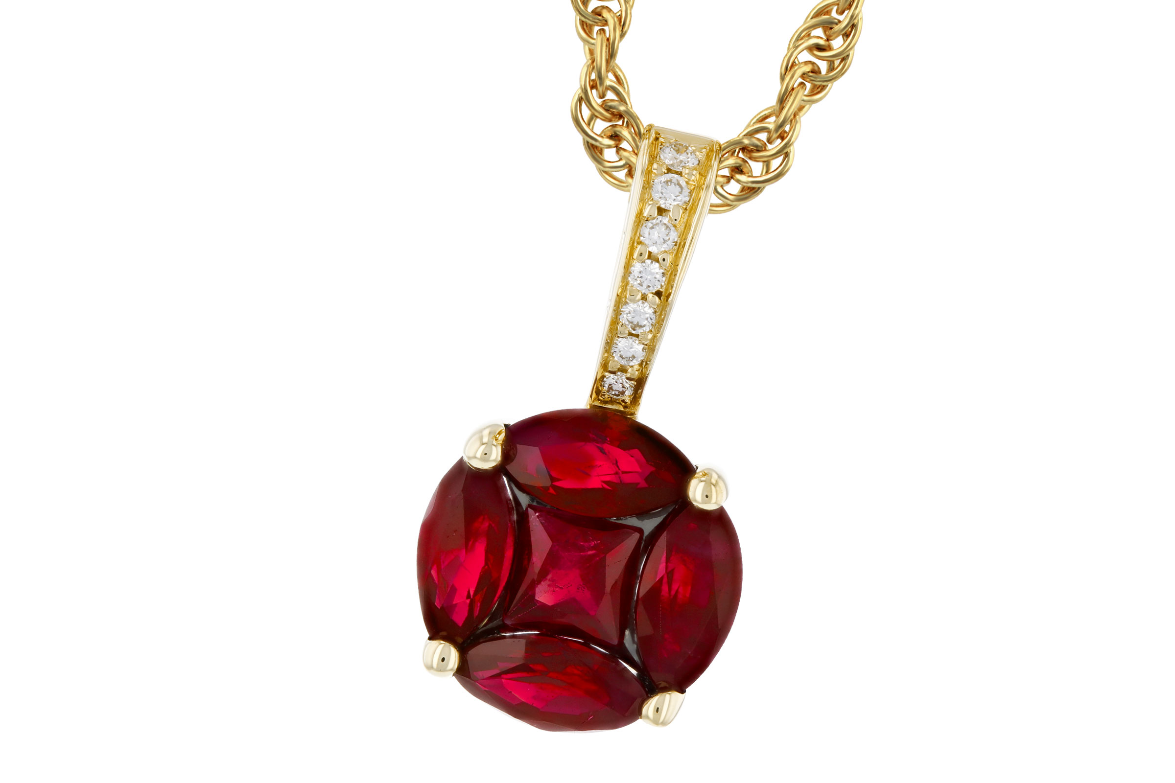 D321-37170: NECKLACE .80 RUBY .82 TW