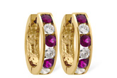 E046-85279: EARRINGS 1.22 RUBY 2.06 TGW