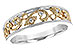 E233-24388: LDS WED RG WG SHANK/YG INSERT .05 TW