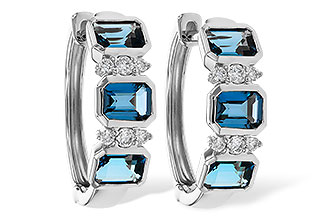 E320-48070: EARRINGS 1.37 TW LONDON BLUE TOPAZ 1.48 TGW