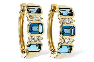 E320-48070: EARRINGS 1.37 TW LONDON BLUE TOPAZ 1.48 TGW