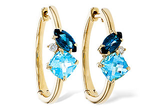 E320-49825: EARRINGS 1.82 TW BLUE TOPAZ 1.86 TGW