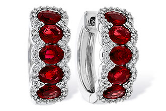 E320-52634: EARRINGS 2.20 TW RUBY 2.45 TGW