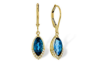 E320-53543: EARR 2.42 TW LONDON BLUE TOPAZ 2.50 TGW (9x5MM MQ)