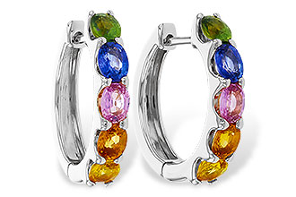 F320-48934: EARRINGS 2.20 TW MULTI-COLOR SAPPHIRE