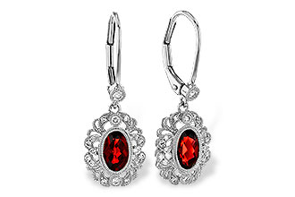 F320-49834: EARRINGS .98 TW GARNET 1.15 TGW (7x5MM GARNET)