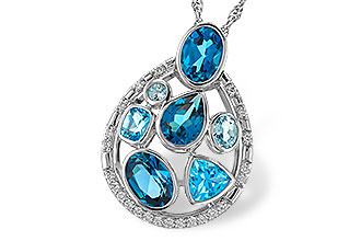 F320-51679: NECKLACE 3.23 TW BLUE TOPAZ 3.38 TGW