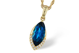 F320-53543: NECK 2.14 LONDON BLUE TOPAZ 2.20 TGW (12x6MM MQ)