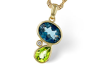 F320-54406: NECKLACE 2.43 SEMI-PREC (PER,LBT) 2.45 TGW