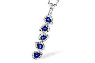 F320-54452: NECKLACE .95 TW SAPPHIRE 1.19 TGW