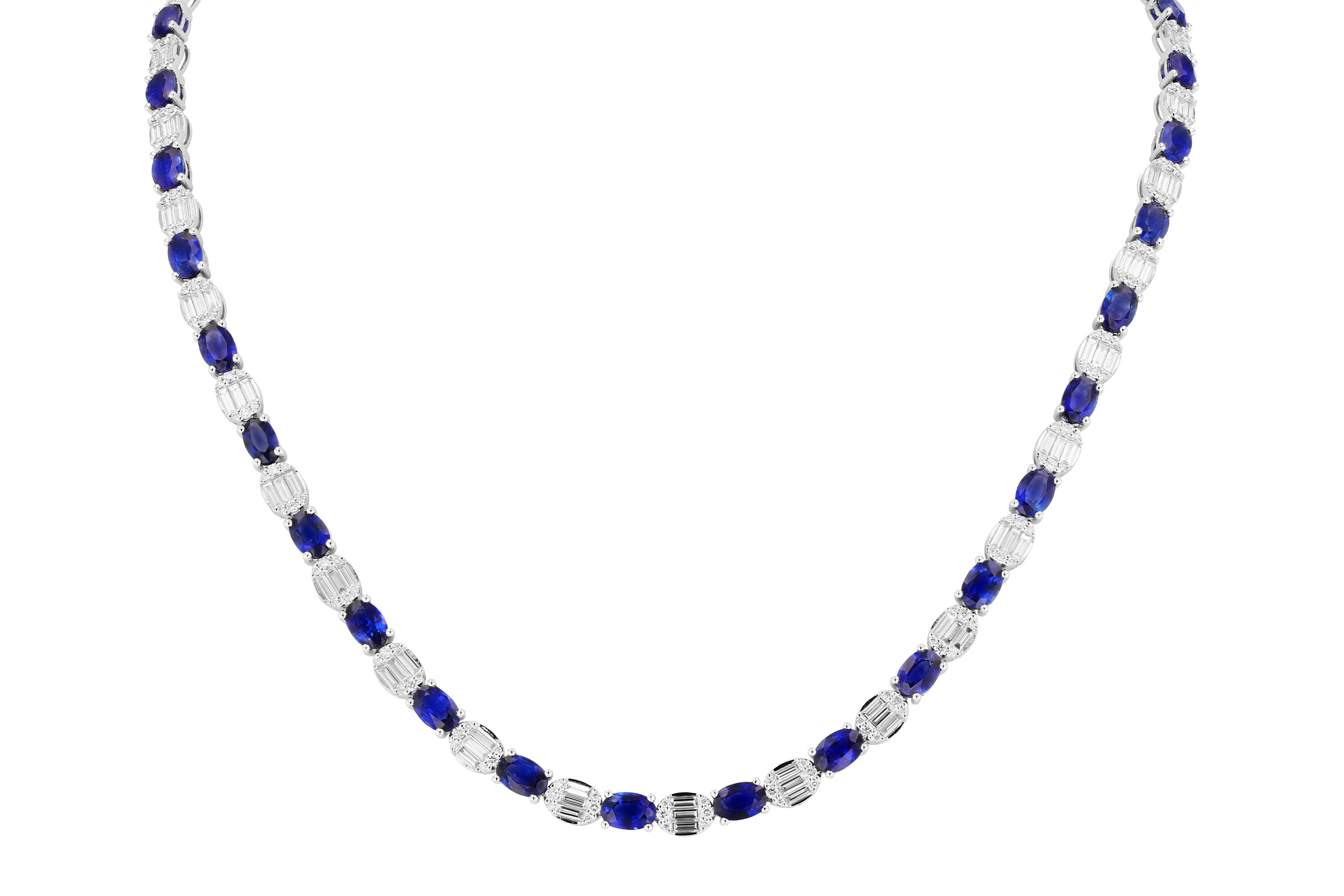 F321-38915: NECKLACE 17.68 TW SAPPHIRE 21.82 TGW (17")