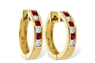 G046-85279: EARRINGS .29 RUBY .50 TGW