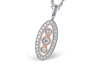 G318-70815: NECKLACE .34 TW (B318-65352 IN WHITE WITH ROSE BEZELS)