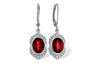 G320-46206: EARRING 3.06 GARNET 3.25 TGW