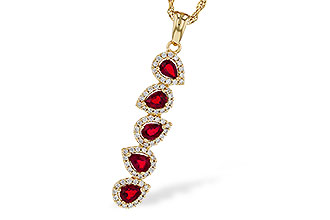 G320-54452: NECKLACE .90 TW RUBY 1.14 TGW