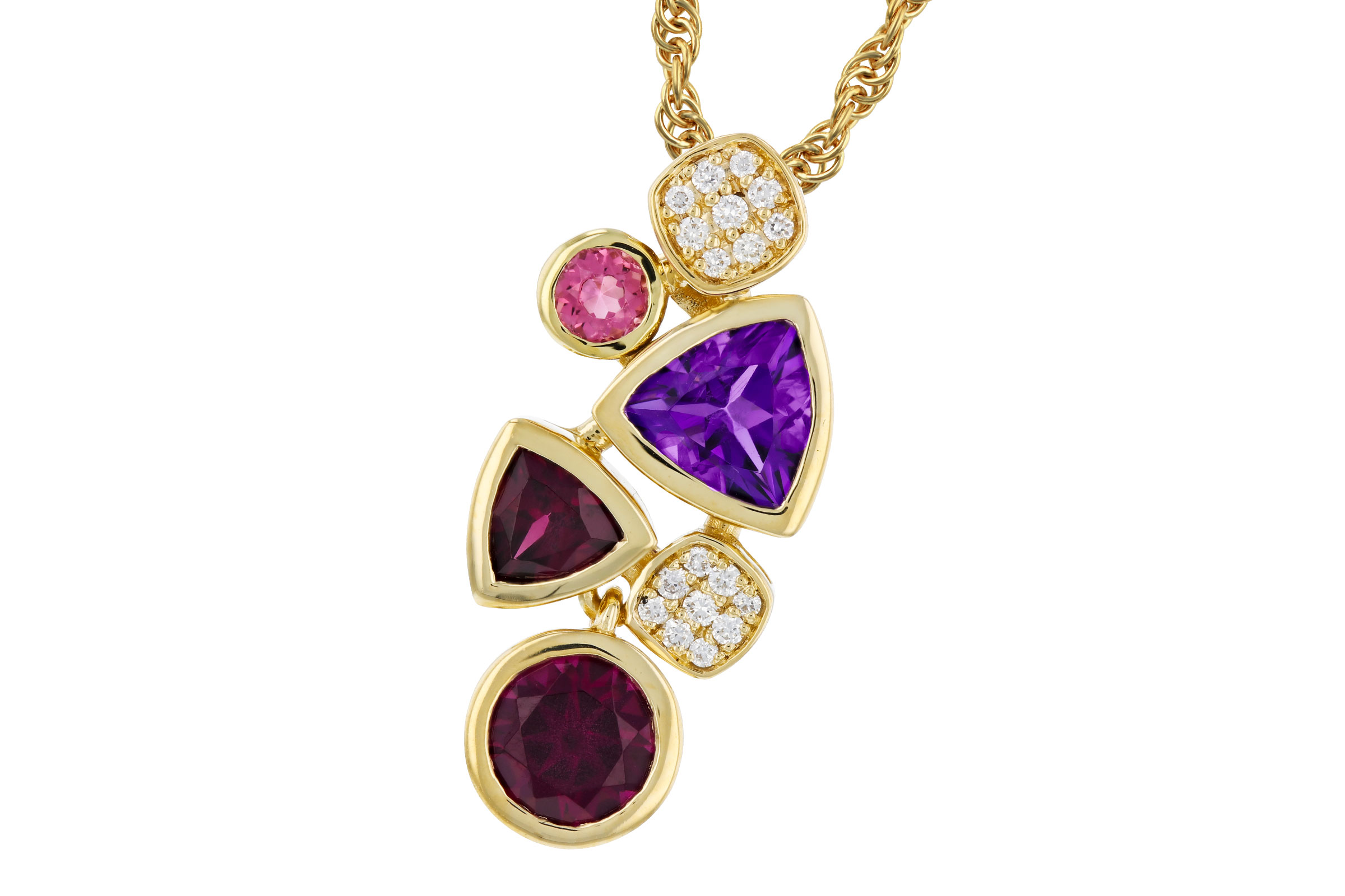 G321-38979: NECKLACE 1.34 SEMI-PREC (AM,RHO,PT) 1.40 TGW