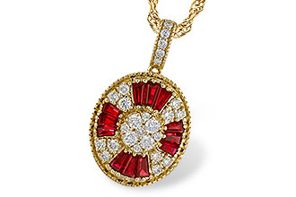 H320-52633: NECKLACE .54 TW RUBY .78 TGW