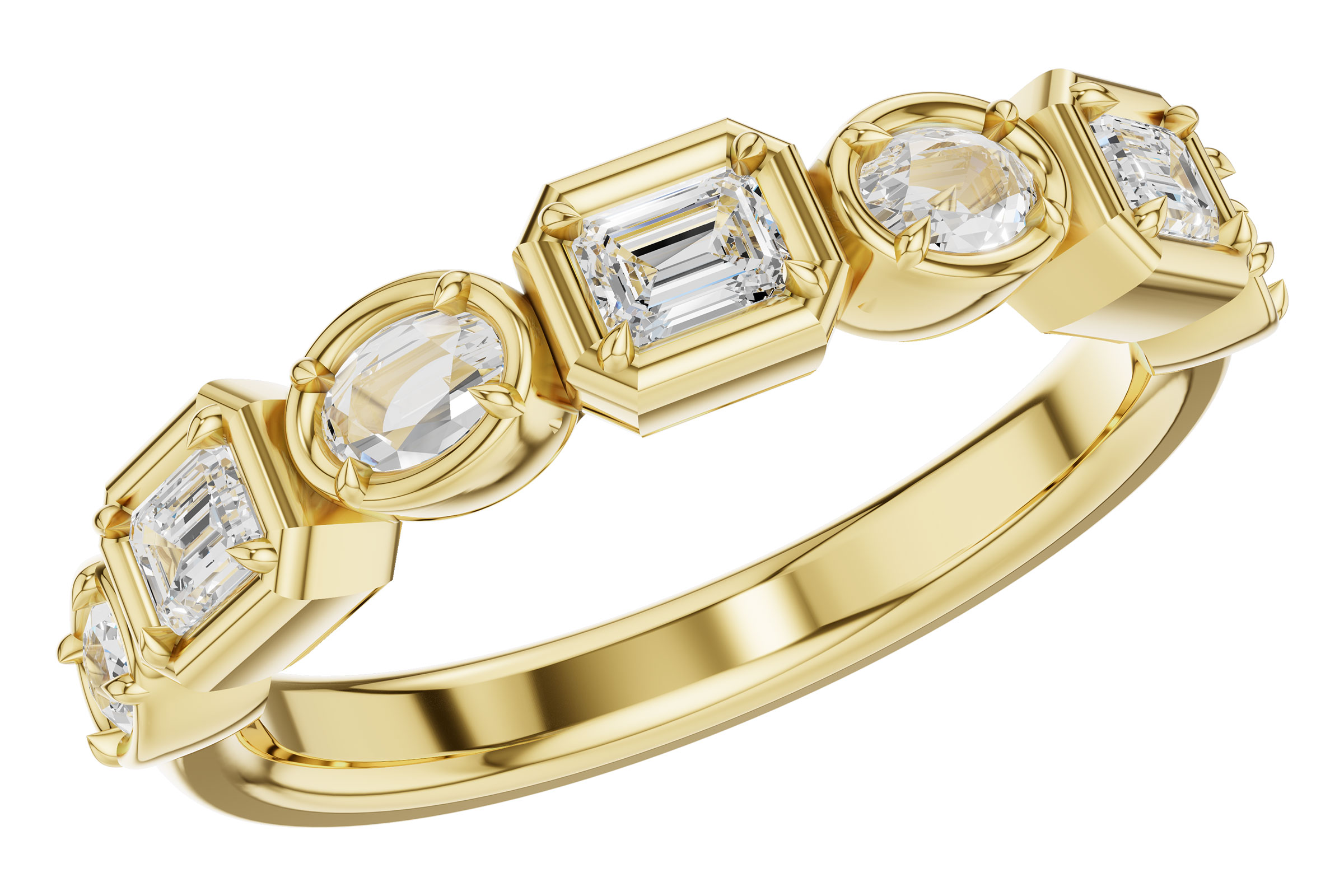 H321-38988: LDS DIA WED RG .55 TW FANCY CUT DIAS