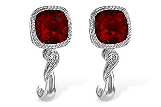 K229-62624: EARRINGS 2.36 GARNET 2.40 TGW