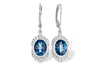 K318-72615: EARR 2.45 LONDON BLUE TOPAZ 2.64 TGW