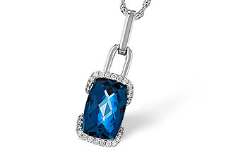 K320-54397: NECK 3.75 LONDON BLUE TOPAZ 3.90 TGW (12x8MM LBT)