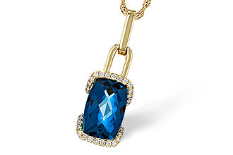 K320-54397: NECK 3.75 LONDON BLUE TOPAZ 3.90 TGW (12x8MM LBT)