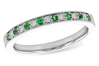 L319-63542: LDS WED RG .07 EMERALD .16 TGW