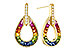 L320-48942: EARRINGS 1.18 MULTI-COLOR SAPP 1.25 TGW